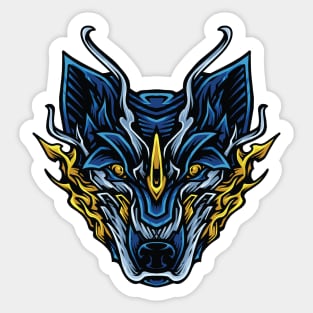 ornament wolf head Sticker